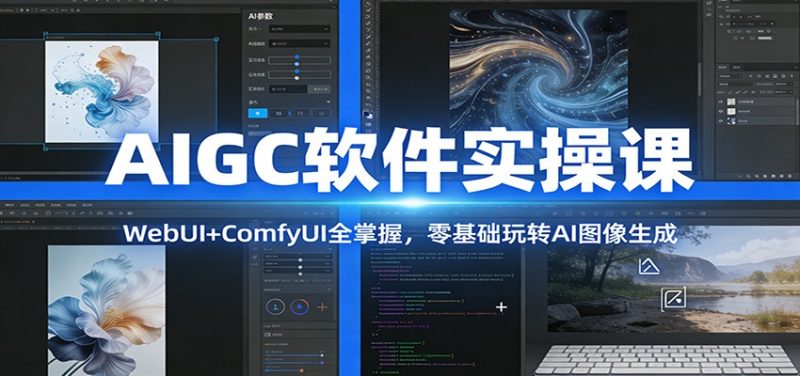 AIGC软件实操课:WebUIComfyUI全掌握,零基础玩转AI图像生成_免费分享网络创业,副业,信息差项目的老牌资源整合平台!金铲子项目