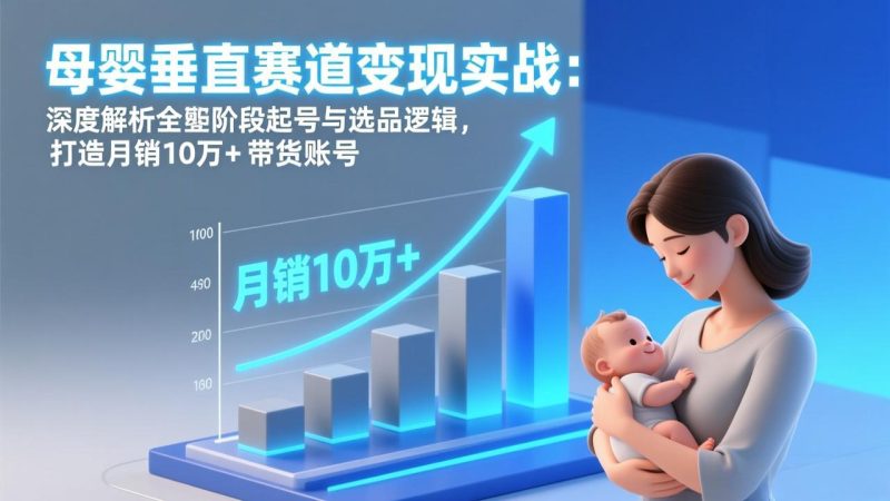 (17233期)母婴垂直赛道实战:深度解析三大阶段起号与选品逻辑,打造10万带货账号_免费分享网络创业,副业,信息差项目的老牌资源整合平台!金铲子项目