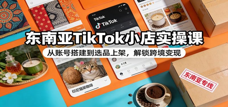 东南亚TikTok小店实操课：从账号搭建到选品上架，解锁跨境_免费分享网络创业,副业,信息差项目的老牌资源整合平台！金铲子项目