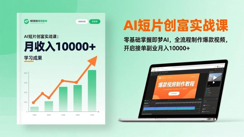 （17236期）AI短片创富实战课：零基础掌握即梦AI，全流程制作爆款视频，开启接单副业月入10000+(更新)_免费分享网络创业,副业,信息差项目的老牌资源整合平台！金铲子项目