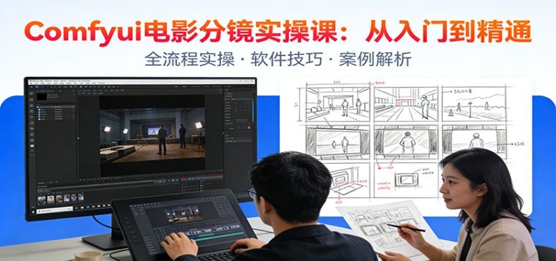 ComfyUI电影分镜实操课:分镜一致性,全流程AI视频制作,零基础也能做专业分镜_免费分享网络创业,副业,信息差项目的老牌资源整合平台!金铲子项目