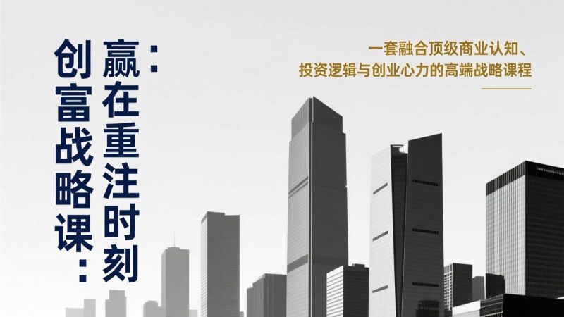 （17337期）《创富战略课：赢在重注时刻》一套融合顶级商业认知、投资逻辑与创业心力的高端战略课程_免费分享网络创业,副业,信息差项目的老牌资源整合平台！金铲子项目