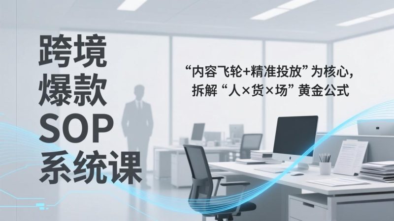 （17370期）跨境爆款SOP系统课，“内容飞轮+精准投放”为核心，拆解“人×货×场”黄金公式_免费分享网络创业,副业,信息差项目的老牌资源整合平台！金铲子项目