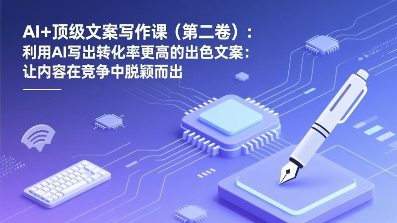 （17382期）AI+顶级文案写作课（第二卷）：利用AI写出转化率更高的出色文案：让内容在竞争中脱颖而出_免费分享网络创业,副业,信息差项目的老牌资源整合平台！金铲子项目