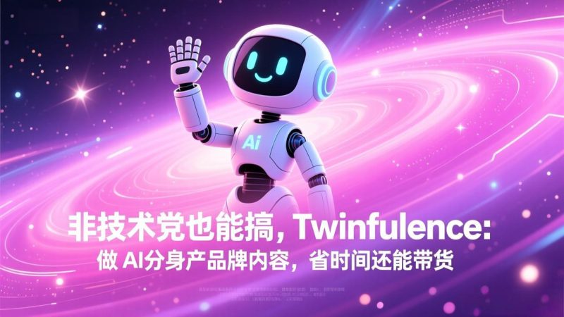 （17381期）非技术党也能搞!Twinfluence:做 AI 分身产品牌内容,省时间还能带货_免费分享网络创业,副业,信息差项目的老牌资源整合平台！金铲子项目