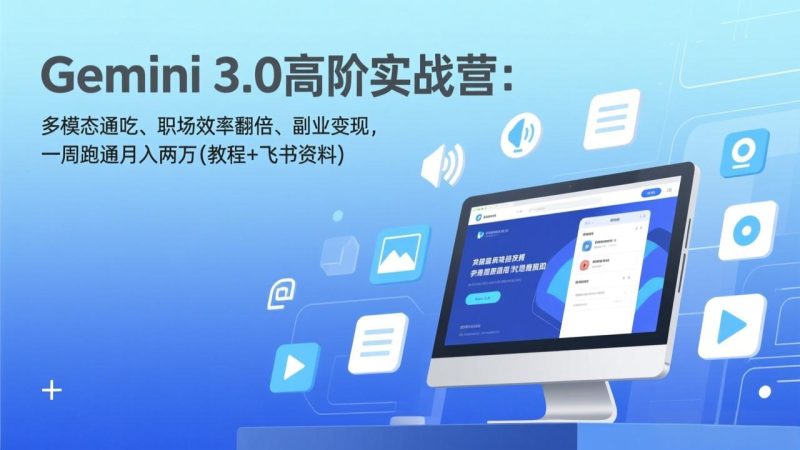 (17386期)Gemini3.0高阶实战营:多模态通吃、职场效率翻倍、副业,一周跑通两万(教程飞书资料)_免费分享网络创业,副业,信息差项目的老牌资源整合平台!金铲子项目