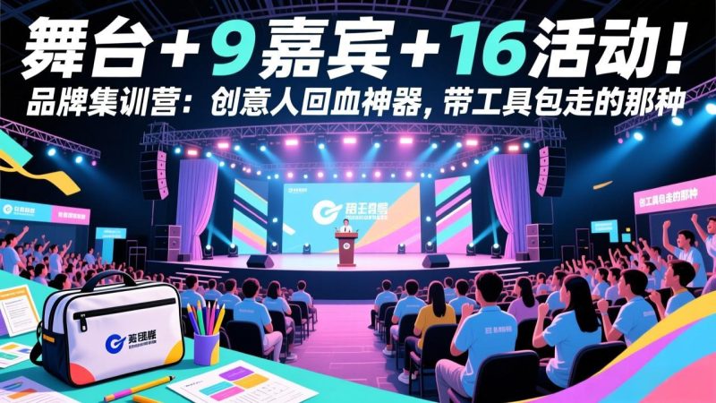 （17413期）舞台 + 9 嘉宾 + 16 活动！品牌集训营：创意人回血神器，带工具包走的那种_免费分享网络创业,副业,信息差项目的老牌资源整合平台！金铲子项目
