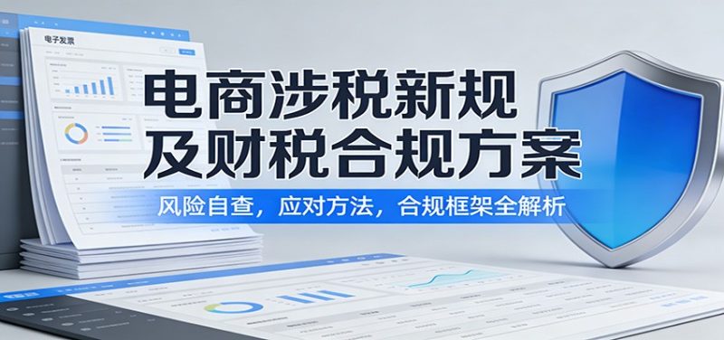 电商涉税新规及财税合规方案:风险自查,应对方法,合规框架全解析_免费分享网络创业,副业,信息差项目的老牌资源整合平台!金铲子项目