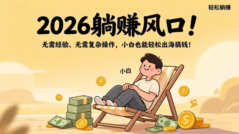 （17436期）2026躺赚风口！无需经验、无需复杂操作，小白也能轻松出海搞钱！_免费分享网络创业,副业,信息差项目的老牌资源整合平台！金铲子项目