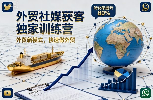 外贸社媒获客独家训练营,外贸新模式,快速做外贸(更新26年2月)_免费分享网络创业,副业,信息差项目的老牌资源整合平台!金铲子项目