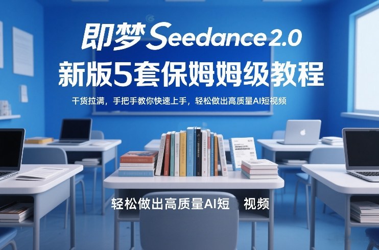 即梦Seedance2.0新版5套保姆级教程,干货拉满,手把手教你快速上手,轻松做出高质量AI短视频_免费分享网络创业,副业,信息差项目的老牌资源整合平台!金铲子项目