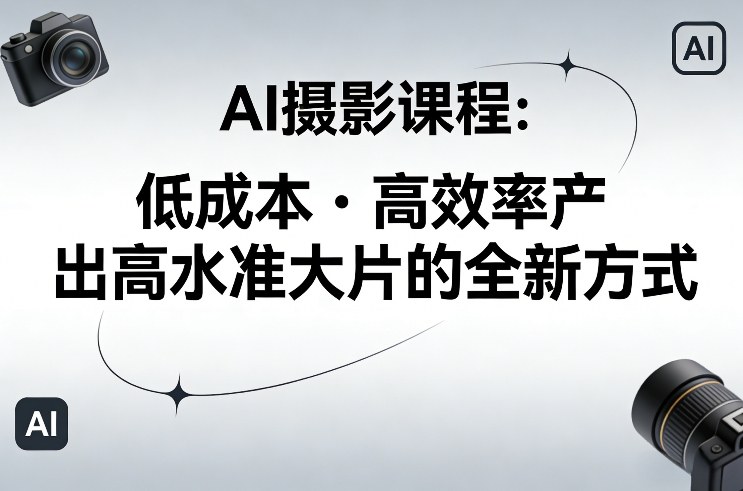AI摄影课程,低成本高效率产出高水准大片的全新方式_免费分享网络创业,副业,信息差项目的老牌资源整合平台!金铲子项目