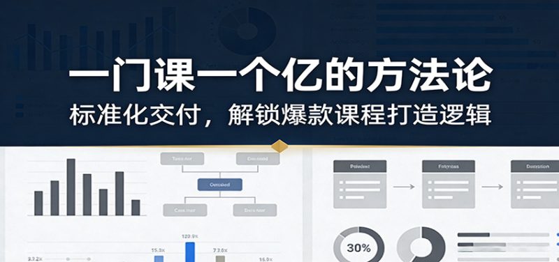 一门课一个亿的方法论:标准化交付,解锁爆款课程打造逻辑_免费分享网络创业,副业,信息差项目的老牌资源整合平台!金铲子项目