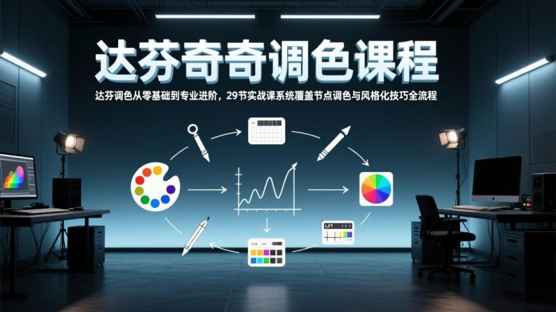 （17484期）达芬奇调色从零基础到专业进阶，29节实战课系统覆盖节点调色与风格化技巧全流程_免费分享网络创业,副业,信息差项目的老牌资源整合平台！金铲子项目
