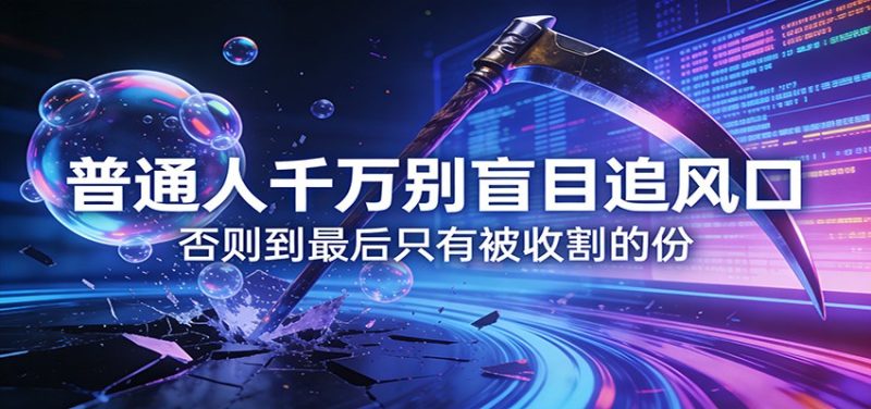 付费文章《通人千万别盲目追风口》否则到最后只有被收割的份_免费分享网络创业,副业,信息差项目的老牌资源整合平台!金铲子项目