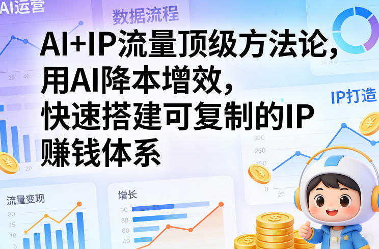 AIIP流量顶级方法论,用AI降本增效,快速搭建可复制的IP賺钱体系_免费分享网络创业,副业,信息差项目的老牌资源整合平台!金铲子项目