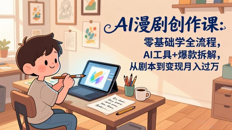 （17519期）AI漫剧创作课：零基础学全流程，AI工具爆款拆解，从剧本到_免费分享网络创业,副业,信息差项目的老牌资源整合平台！金铲子项目