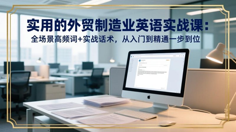 （17532期）实用的外贸制造业英语实战课：全场景高频词实战话术，从入门到精通一步到位_免费分享网络创业,副业,信息差项目的老牌资源整合平台！金铲子项目