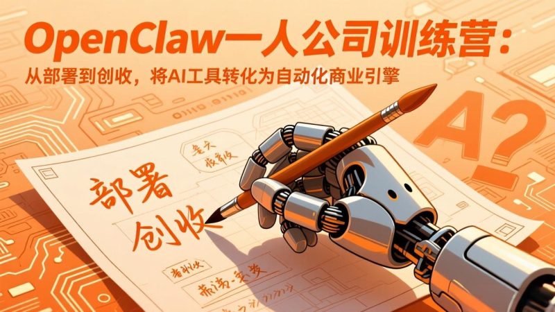 （17540期）OpenClaw一人公司训练营：从部署到创收，将AI工具转化为自动化商业引擎_免费分享网络创业,副业,信息差项目的老牌资源整合平台！金铲子项目