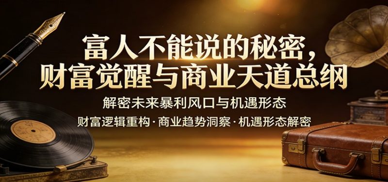 富人不能说的秘密，财富觉醒与商业天道总纲，解密未来暴利风口与机遇形态_免费分享网络创业,副业,信息差项目的老牌资源整合平台！金铲子项目