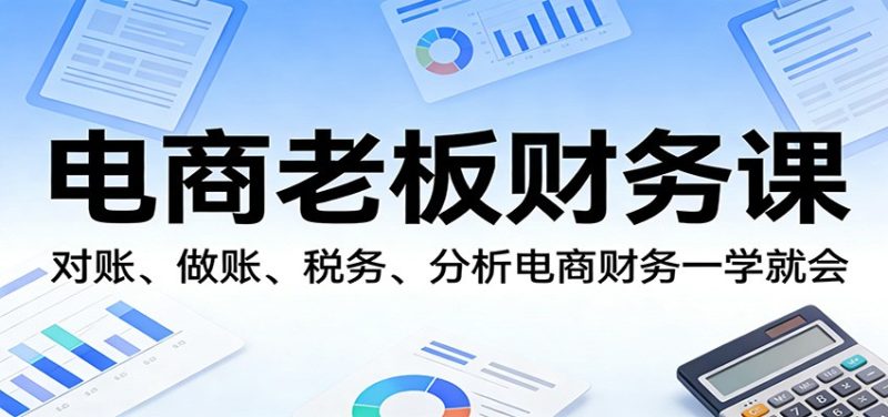电商老板财务课:对账、做账、税务、分析电商财务一学就会_免费分享网络创业,副业,信息差项目的老牌资源整合平台!金铲子项目