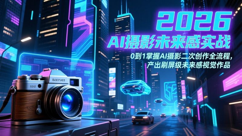 （17584期）2026 AI摄影未来感实战：0到1掌握AI摄影二次创作全流程，产出刷屏级未来感视觉作品_免费分享网络创业,副业,信息差项目的老牌资源整合平台！金铲子项目