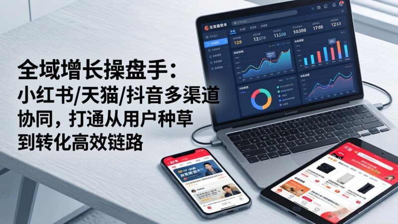 (17605期)全域增长操盘手:小红书/天猫/抖音多渠道协同,打通从用户种草到转化高效链路_免费分享网络创业,副业,信息差项目的老牌资源整合平台!金铲子项目