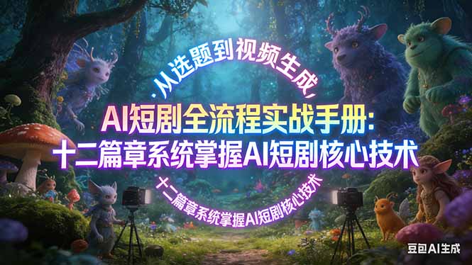 (17620期)AI 短剧全流程实战手册:从选题到视频生成,十二篇章系统掌握 AI 短剧核心技术_免费分享网络创业,副业,信息差项目的老牌资源整合平台!金铲子项目