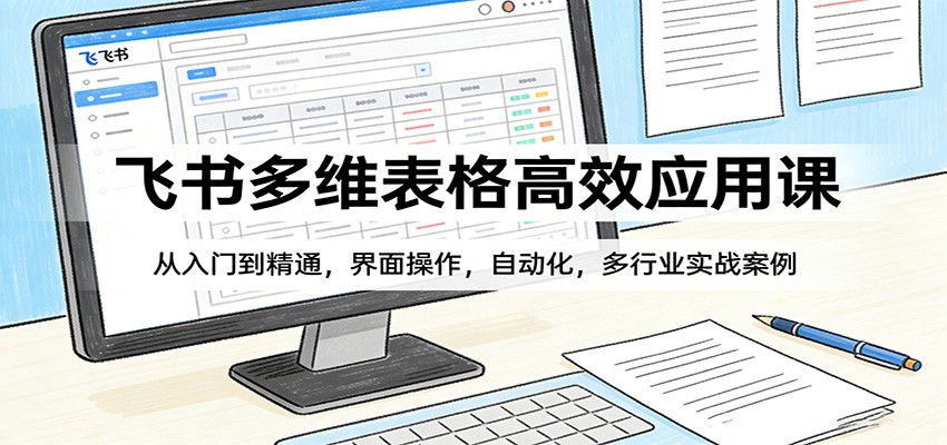 飞书多维表格高效应用课：从入门到精通，界面操作，自动化，多行业实战案例_免费分享网络创业,副业,信息差项目的老牌资源整合平台！金铲子项目
