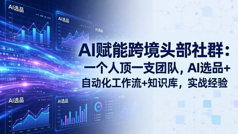 （17750期）AI赋能跨境头部社群：一个人顶一支团队，AI选品+自动化工作流+知识库，实战经验-更新3月_免费分享网络创业,副业,信息差项目的老牌资源整合平台！金铲子项目
