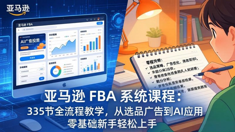 （17744期）亚马逊 FBA 系统课程（更新26年3月）：335节全流程教学，从选品广告到AI应用，零基础新手轻…_免费分享网络创业,副业,信息差项目的老牌资源整合平台！金铲子项目