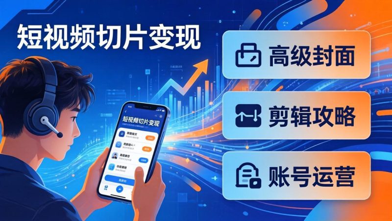 （17758期）短视频切片变现速成班2.0：高级封面+剪辑攻略+账号运营，0基础小白快速入局副业_免费分享网络创业,副业,信息差项目的老牌资源整合平台！金铲子项目