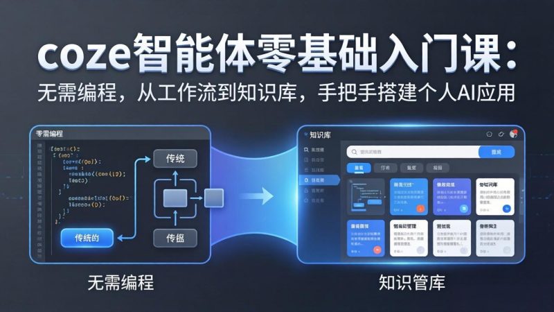 （17775期）coze智能体零基础入门课：无需编程，从工作流到知识库，手把手搭建个人AI应用_免费分享网络创业,副业,信息差项目的老牌资源整合平台！金铲子项目