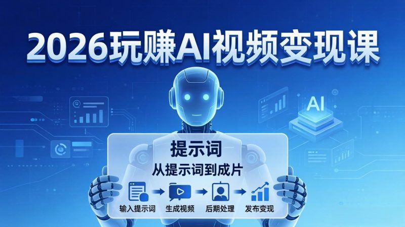（17827期）2026玩赚AI视频变现课：掌握 AI 视频全流程技能，从提示词到成片高效产出_免费分享网络创业,副业,信息差项目的老牌资源整合平台！金铲子项目