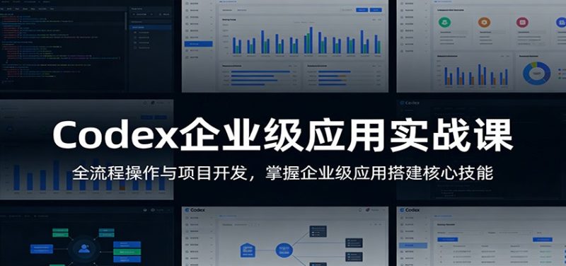Codex企业级应用实战课:全流程操作与项目开发,掌握企业级应用搭建核心技能_免费分享网络创业,副业,信息差项目的老牌资源整合平台!金铲子项目