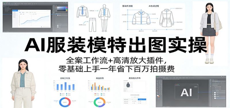 AI服装模特出图实操:全案工作流+ 高清放大插件,零基础上手一年省下百万拍摄费_免费分享网络创业,副业,信息差项目的老牌资源整合平台!金铲子项目
